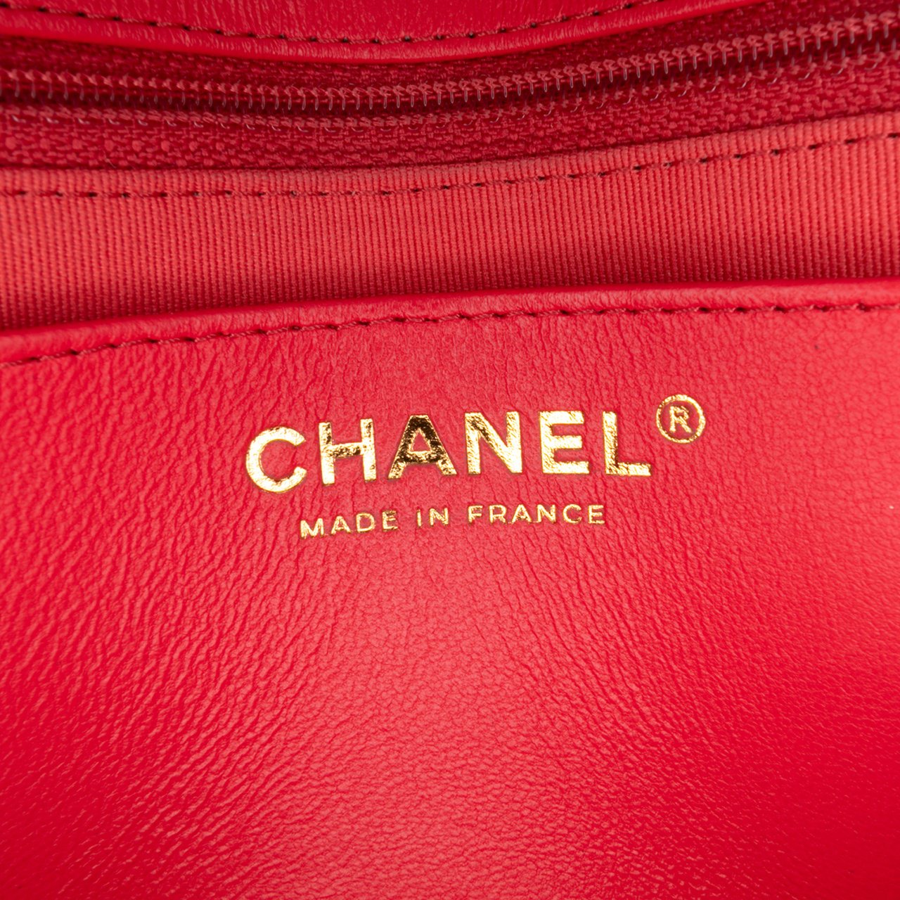 Chanel Mini Square Classic Lambskin Casino Royale Charms Single Flap Rood