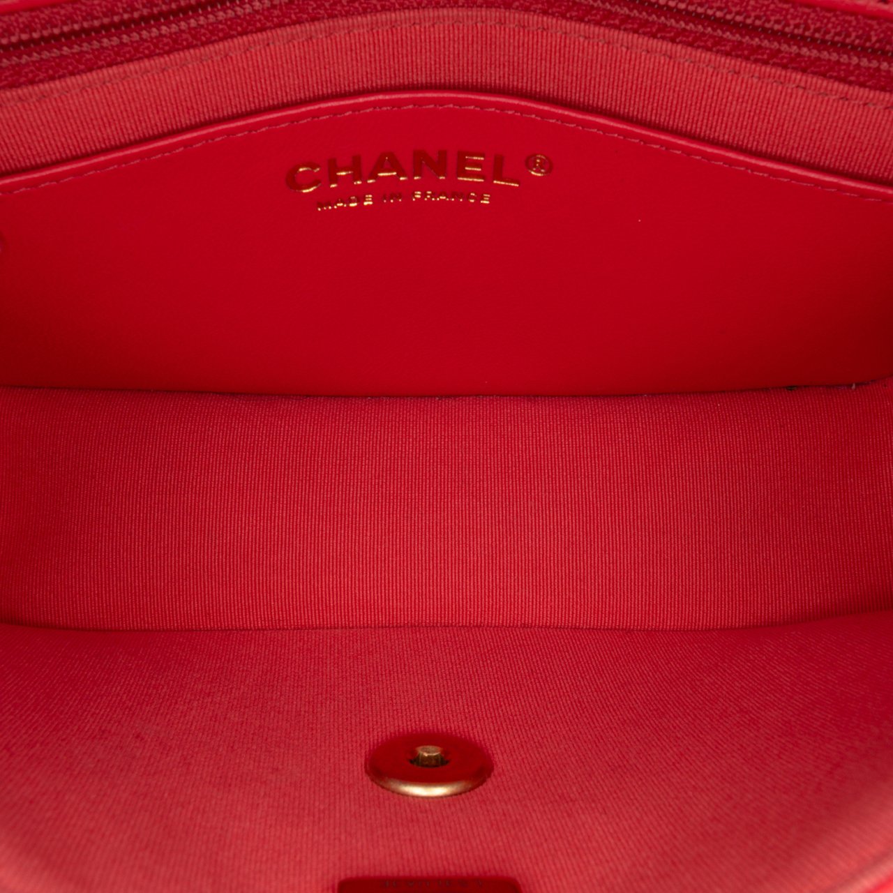 Chanel Mini Square Classic Lambskin Casino Royale Charms Single Flap Rood