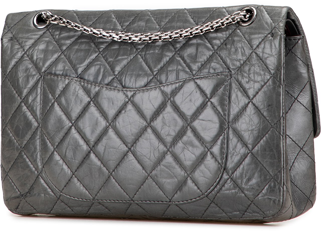 Chanel 50th Anniversary Reissue 2.55 Aged Calfskin Double Flap 227 Grijs