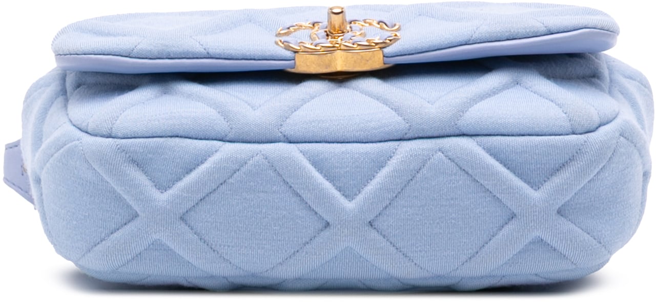 Chanel Jersey 19 Flap Belt Bag Blauw