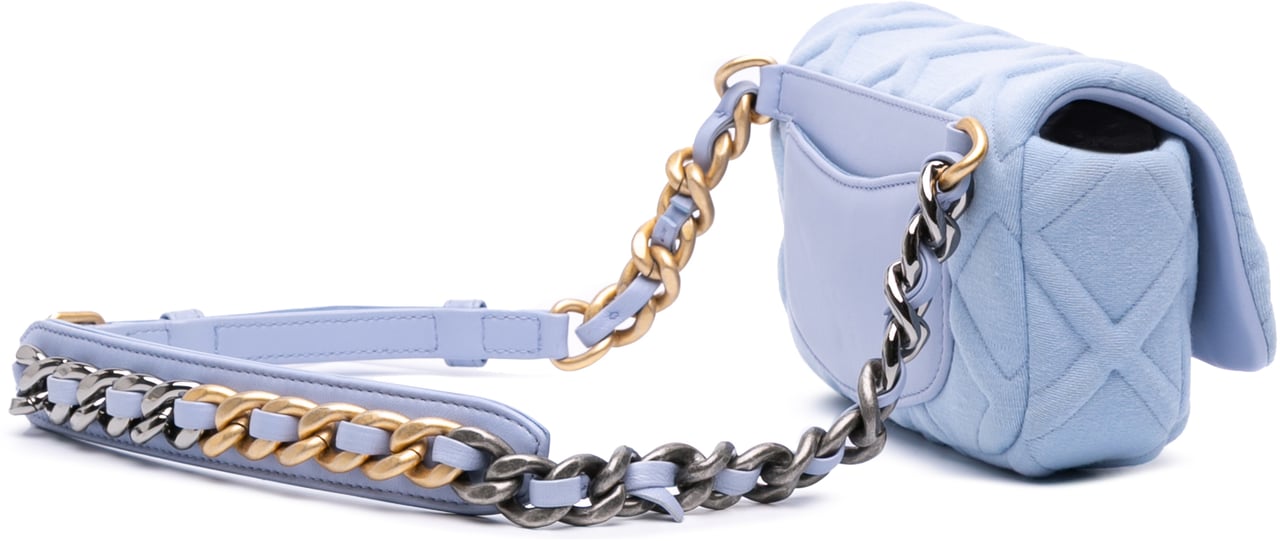 Chanel Jersey 19 Flap Belt Bag Blauw