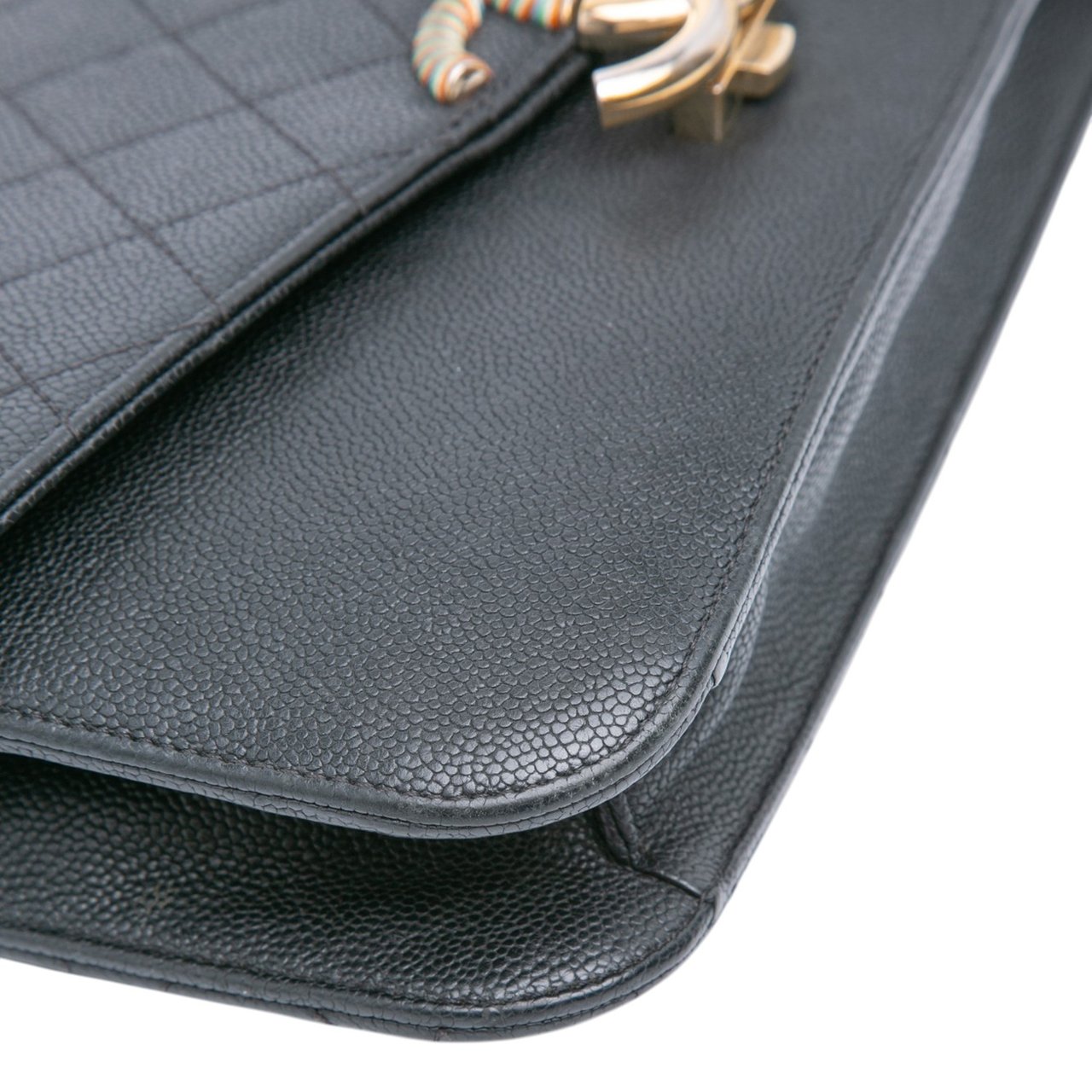 Chanel Paris Cuba Medium Caviar Thread Around Flap Zwart