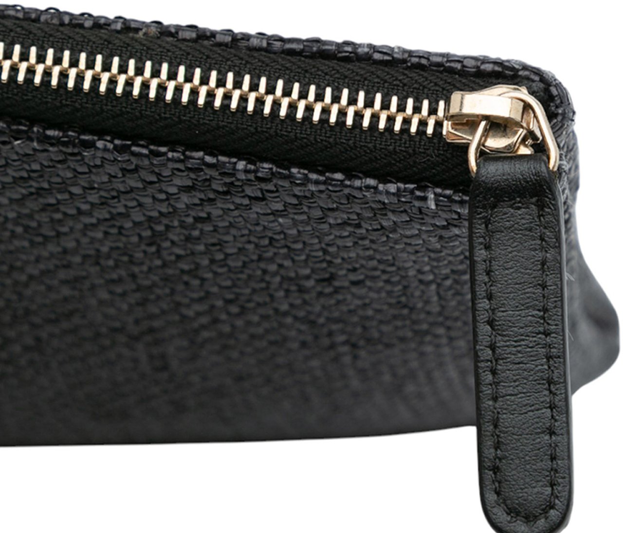 Chanel Medium Straw Deauville O Case Clutch Zwart