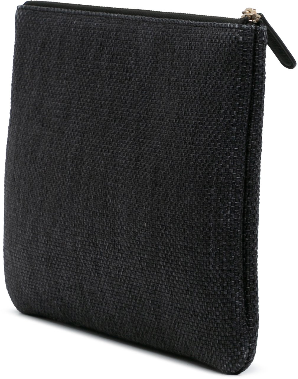 Chanel Medium Straw Deauville O Case Clutch Zwart