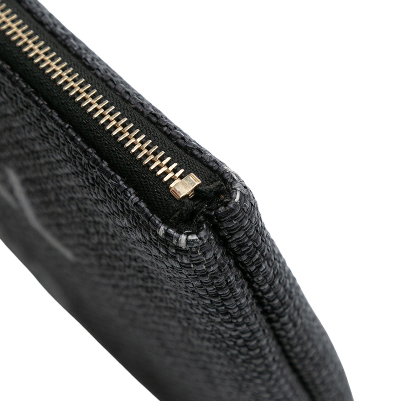 Chanel Medium Straw Deauville O Case Clutch Zwart