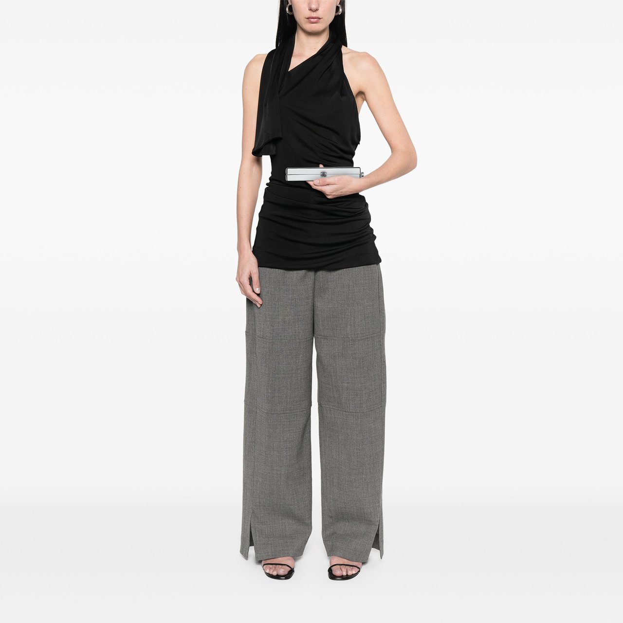 Chanel CC Lambskin Box Clutch Wit