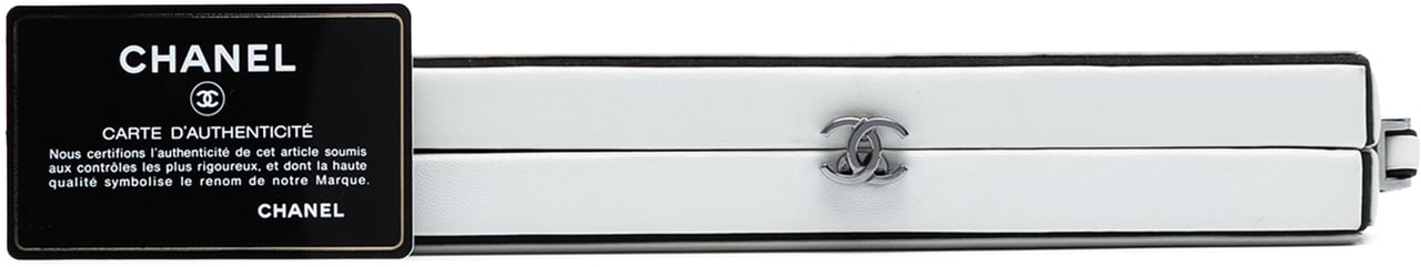 Chanel CC Lambskin Box Clutch Wit