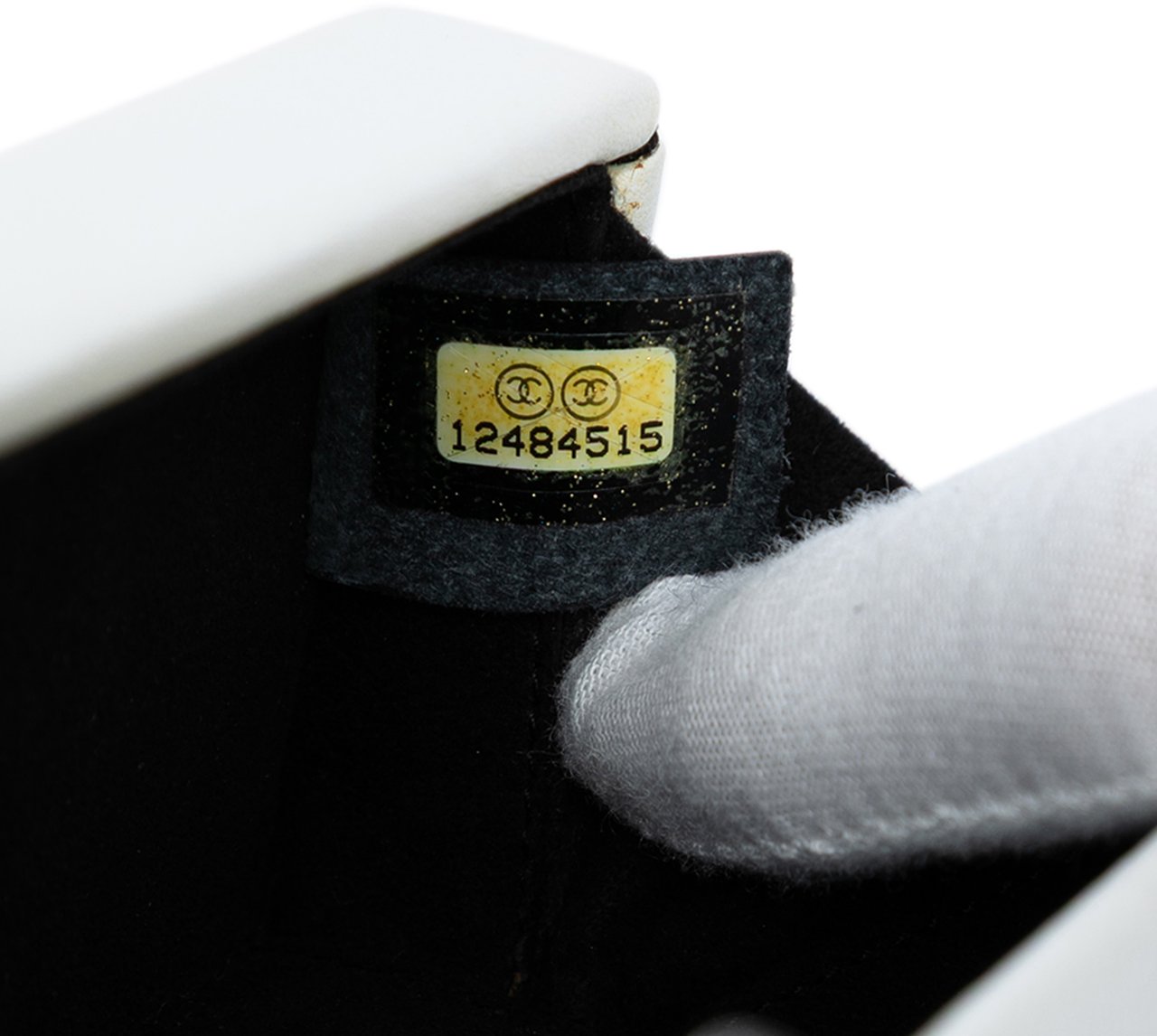 Chanel CC Lambskin Box Clutch Wit