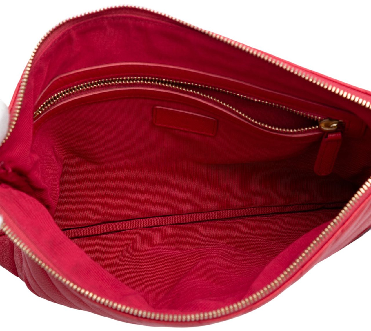 Chanel Medium Chevron Caviar Ancient Greek Charms O Case Clutch Rood