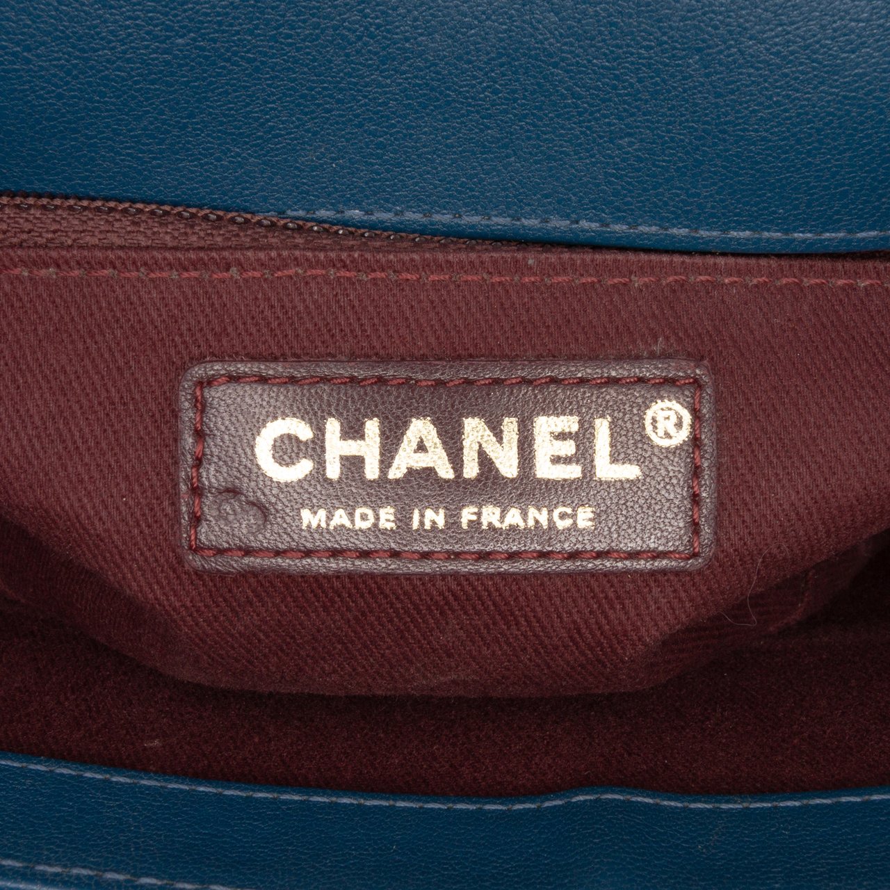 Chanel Large Quilted Sheepskin Front Chain Flap Blauw