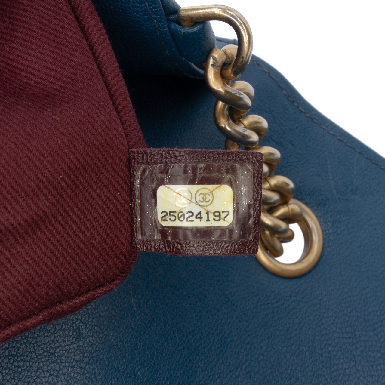 Chanel Large Quilted Sheepskin Front Chain Flap Blauw