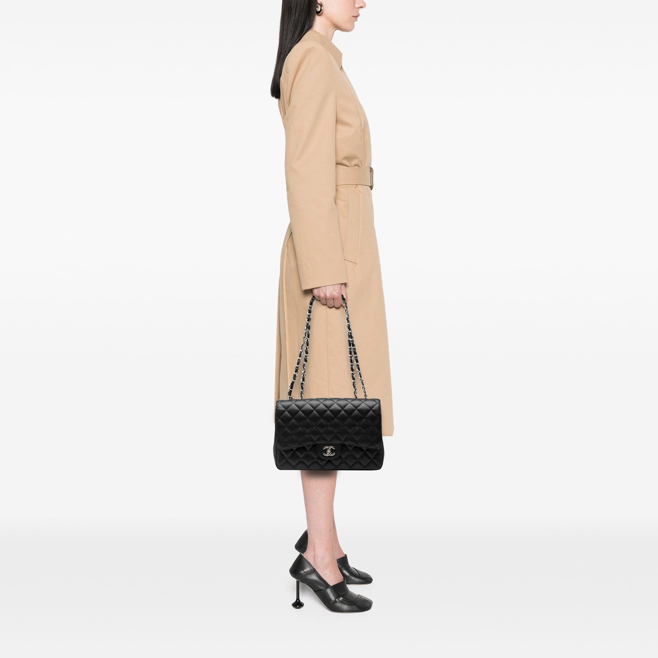 Chanel Jumbo Classic Caviar Double Flap Zwart