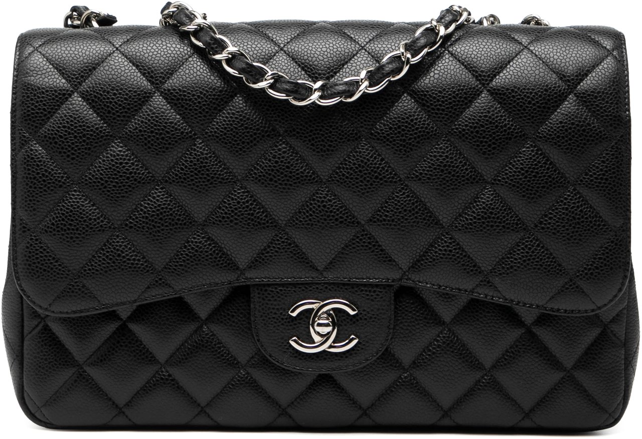 Chanel Jumbo Classic Caviar Double Flap Zwart
