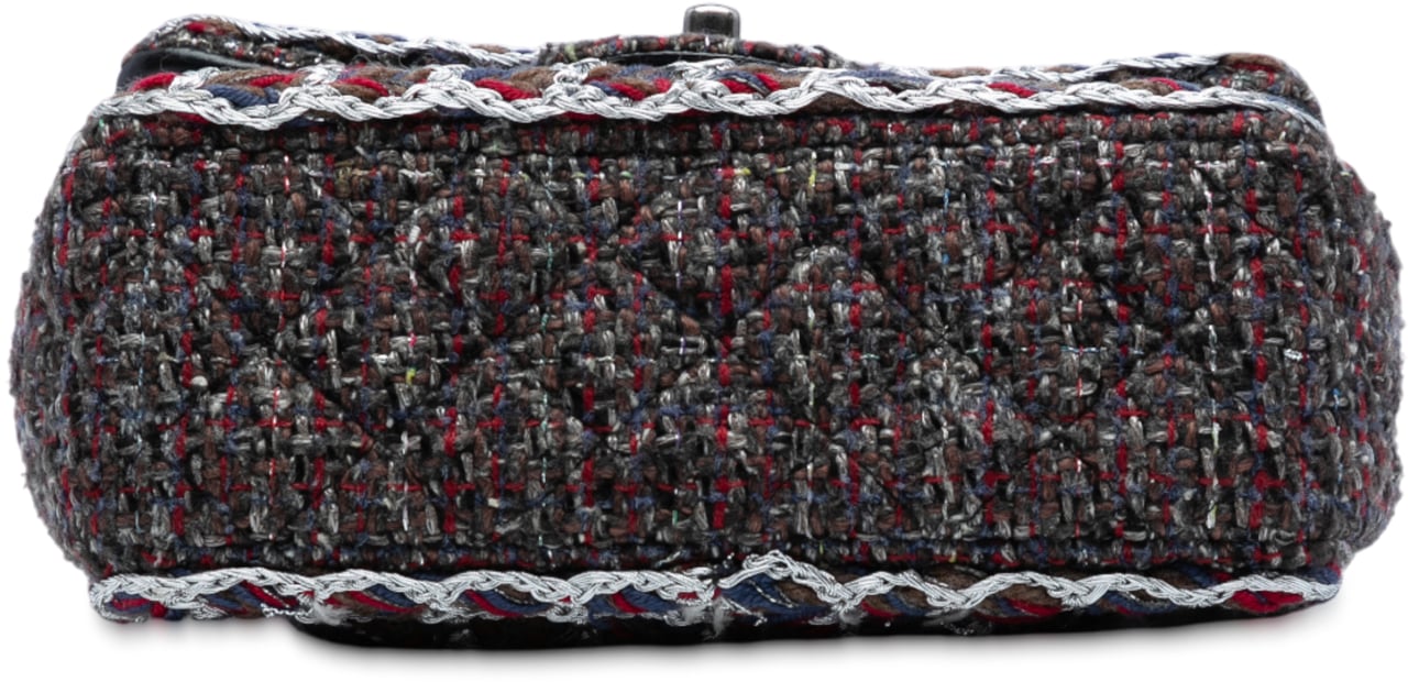 Chanel Mini Rectangular Classic Tweed Braided Single Flap Zwart