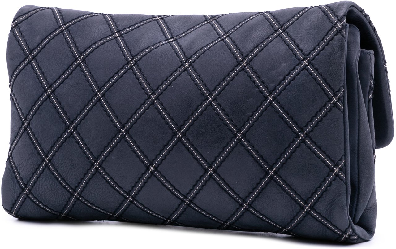 Chanel Jumbo Quilted Calfskin Triple Stitched Flap Blauw