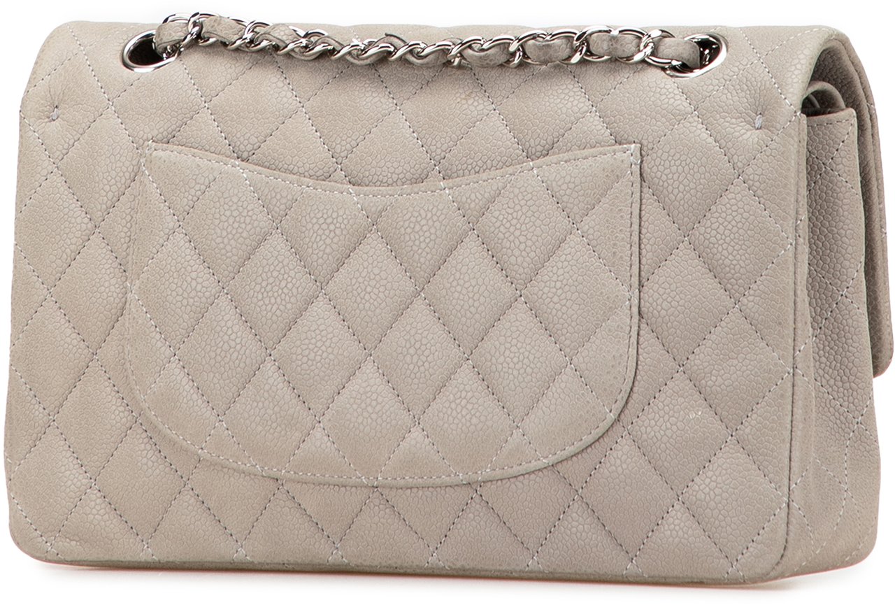 Chanel Medium Classic Caviar Double Flap Grijs