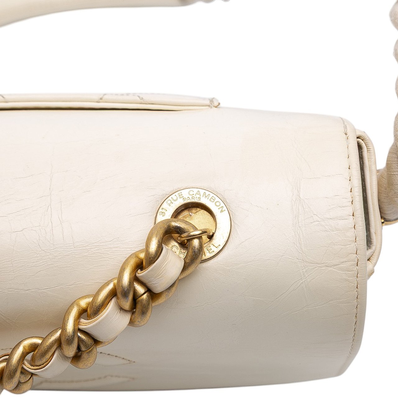 Chanel Crumpled Calfskin En Vogue Rope Flap Wit