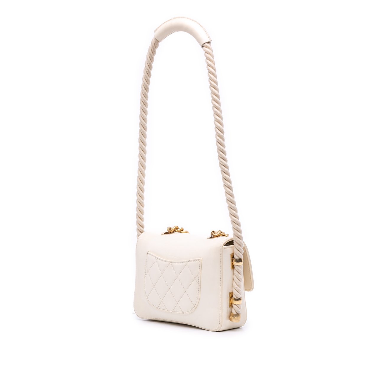 Chanel Crumpled Calfskin En Vogue Rope Flap Wit