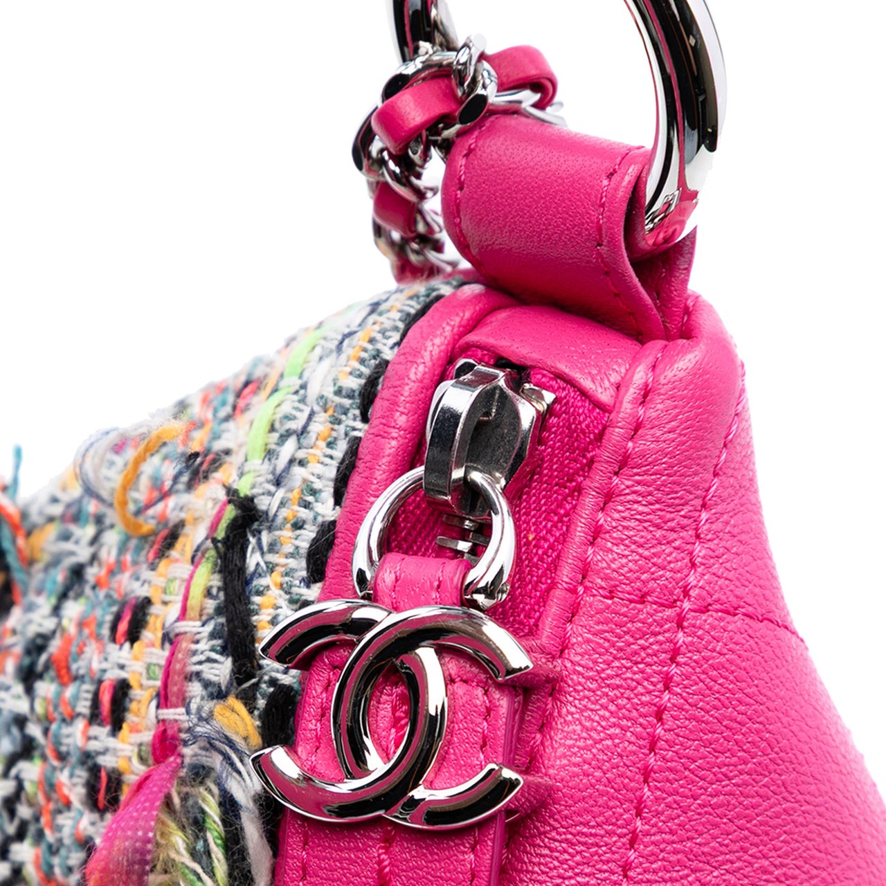 Chanel Tweed and Stitched Calfskin Gabrielle Waist Bag Roze