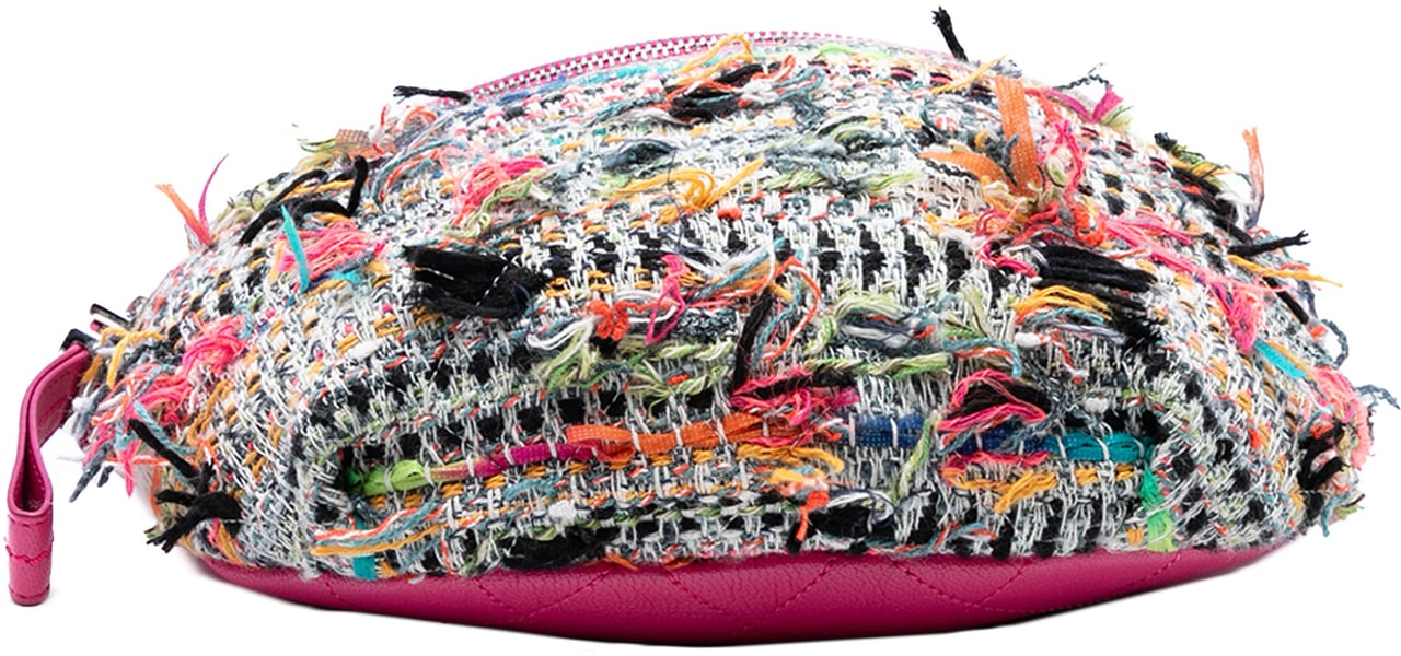 Chanel Tweed and Stitched Calfskin Gabrielle Waist Bag Roze