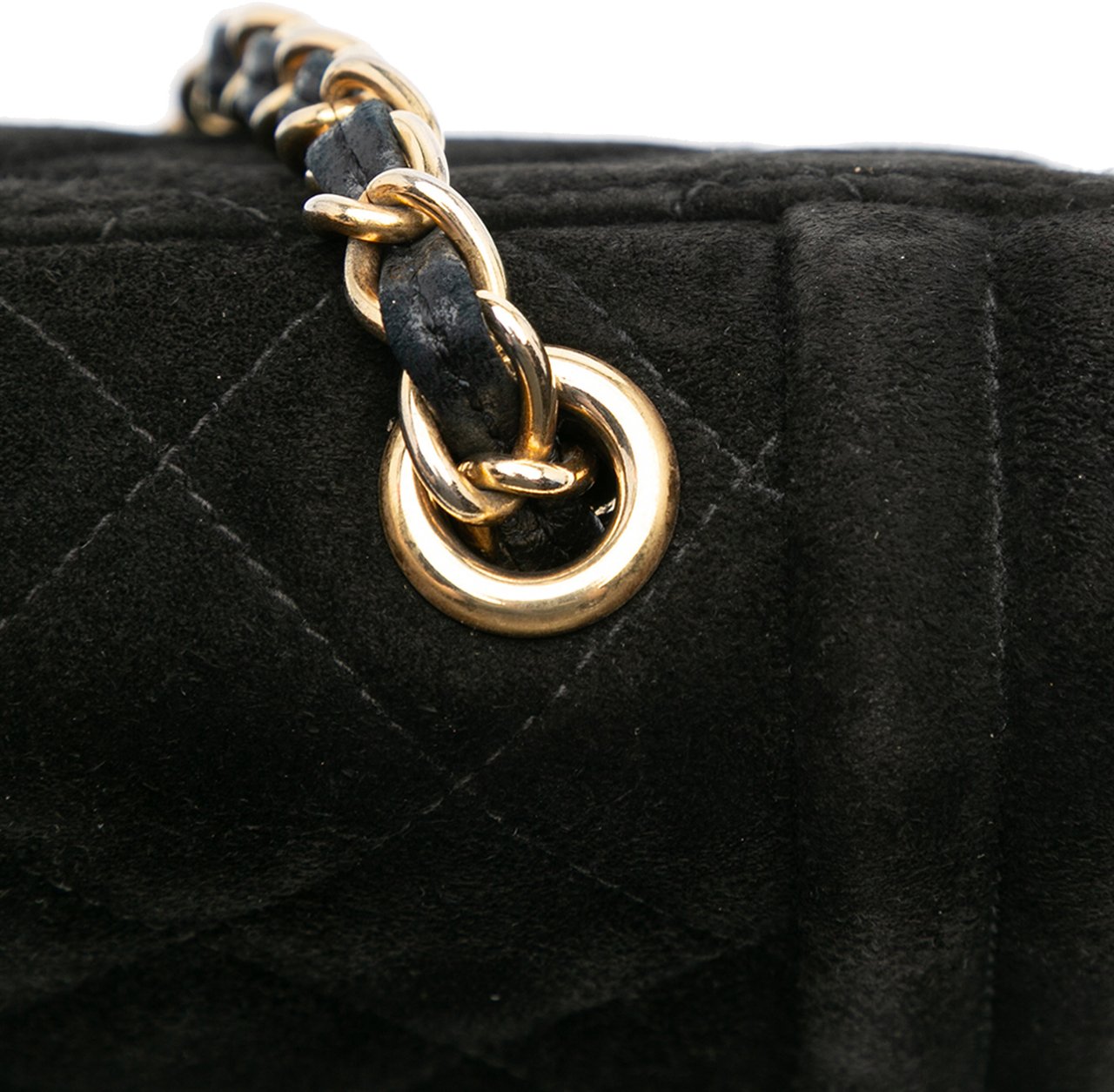 Chanel Quilted Suede Tassel Flap Zwart