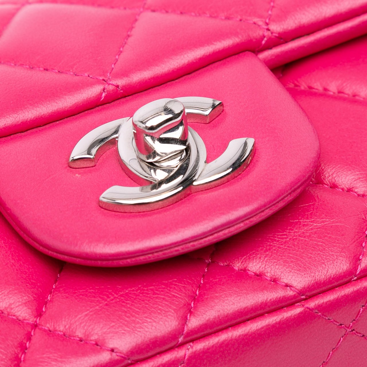 Chanel Extra Mini Rectangular Classic Lambskin Single Flap Roze