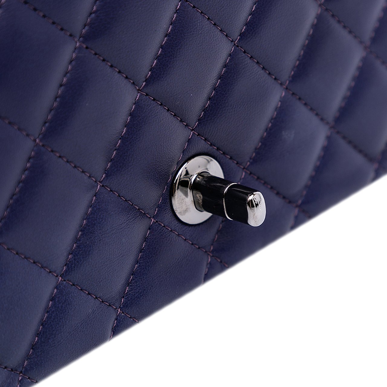 Chanel Mini Square Classic Lambskin Single Flap Blauw