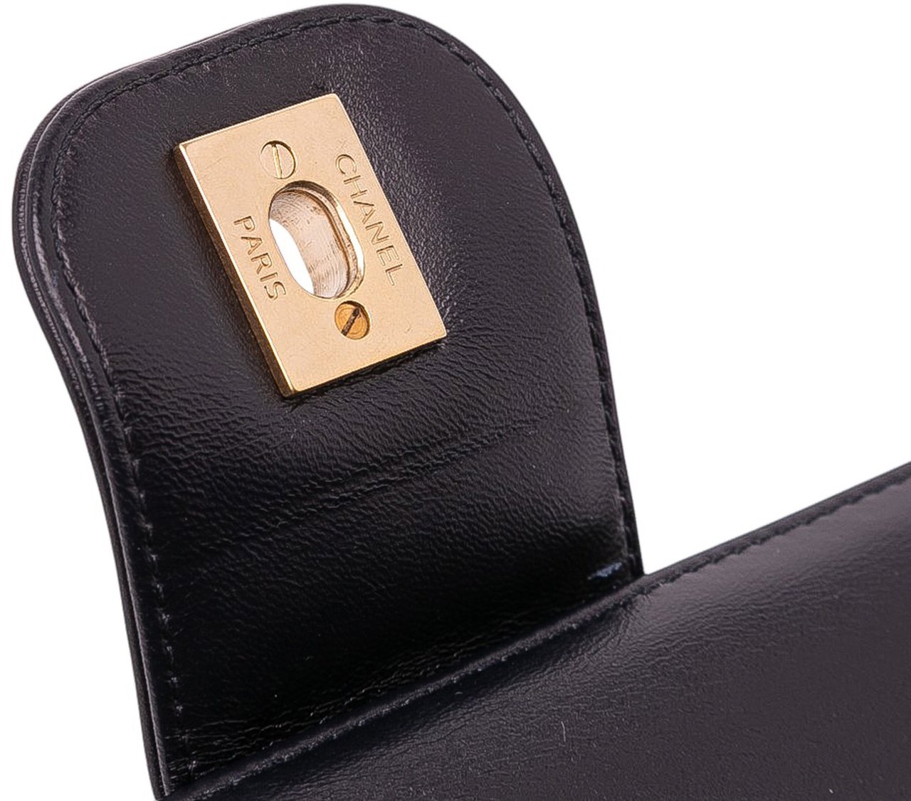 Chanel CC Horizontal Quilted Lambskin Double Flap Zwart