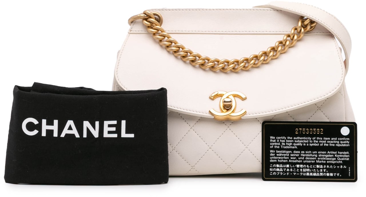 Chanel Quilted Lambskin Curved Flap Wit