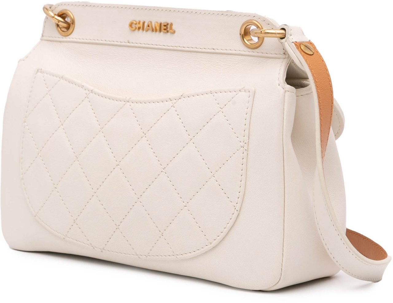 Chanel Quilted Lambskin Curved Flap Wit