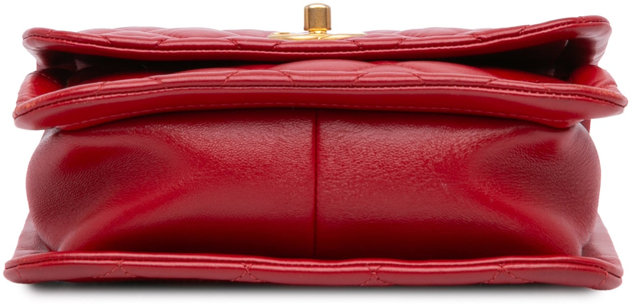 Chanel Mini Quilted Lambskin Soft Square Flap Rood