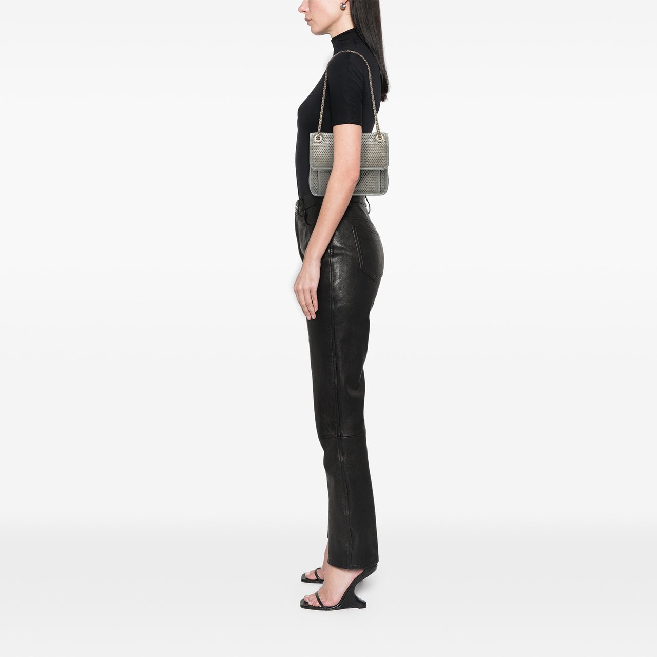 Chanel Small Perforated Calfskin Up In The Air Flap Zilver