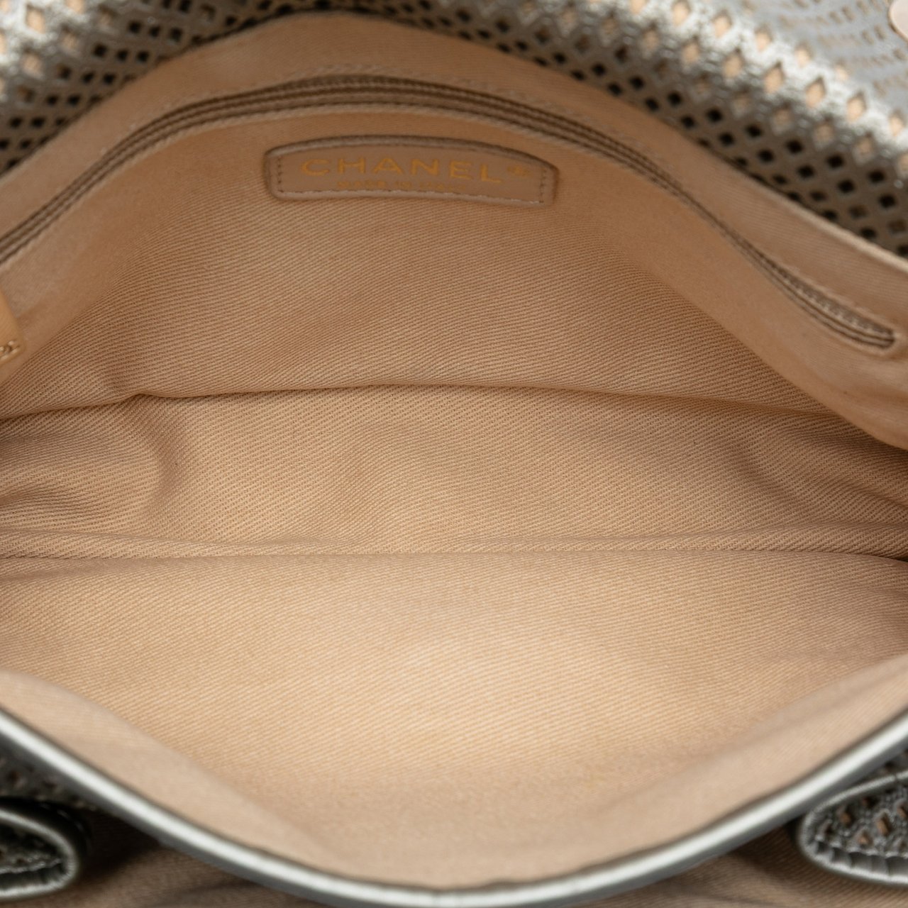 Chanel Small Perforated Calfskin Up In The Air Flap Zilver