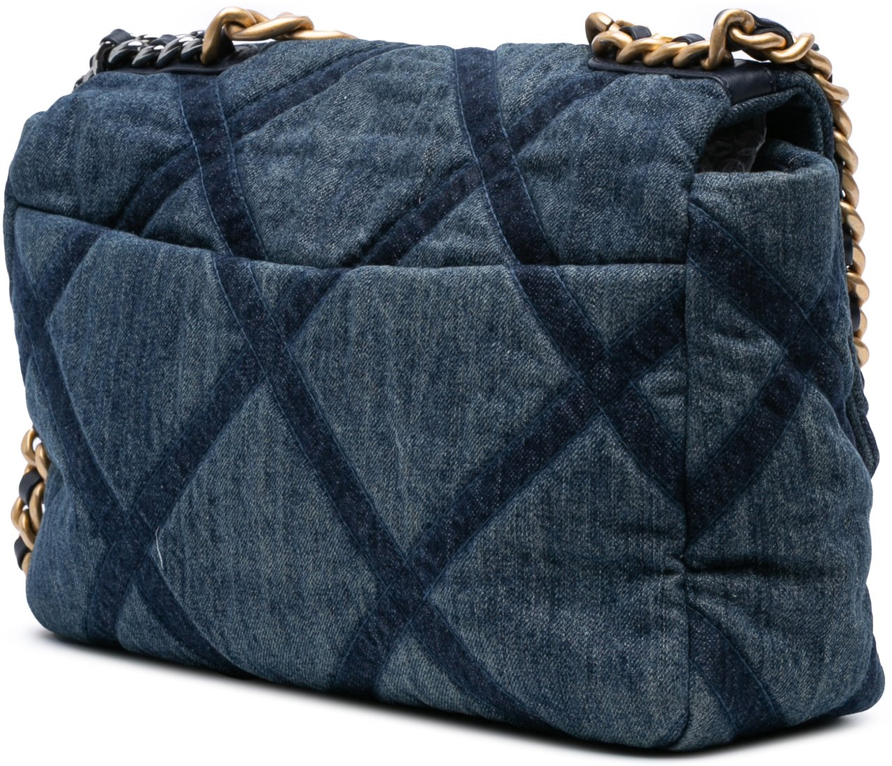 Chanel Large Denim 19 Flap Blauw