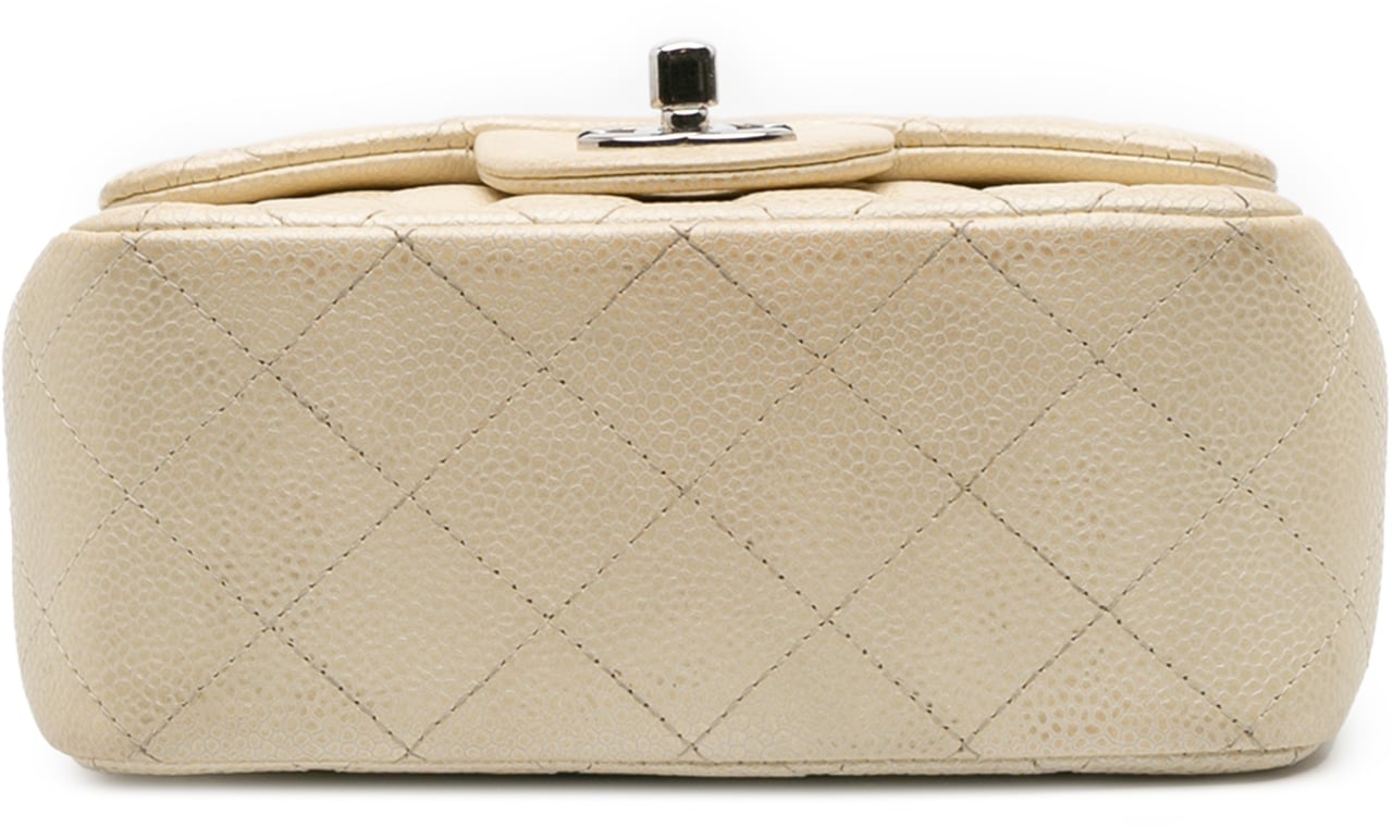 Chanel Mini Square Classic Caviar Single Flap Goud