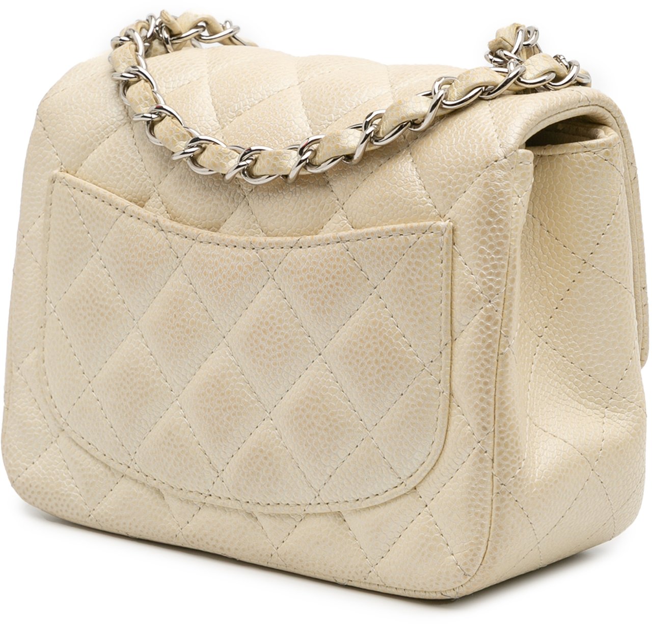 Chanel Mini Square Classic Caviar Single Flap Goud