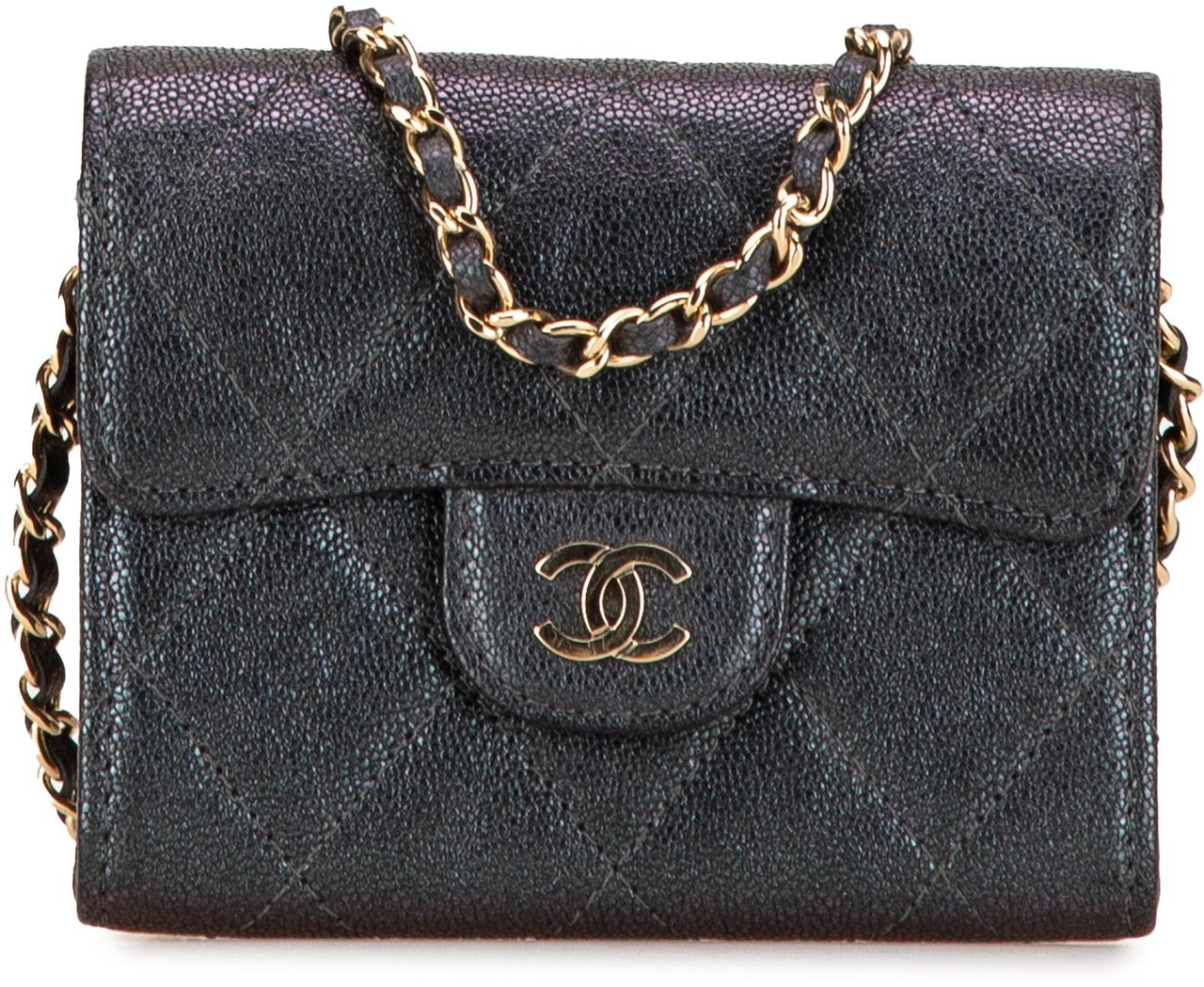 Chanel Small Iridescent Caviar Single Flap Zwart