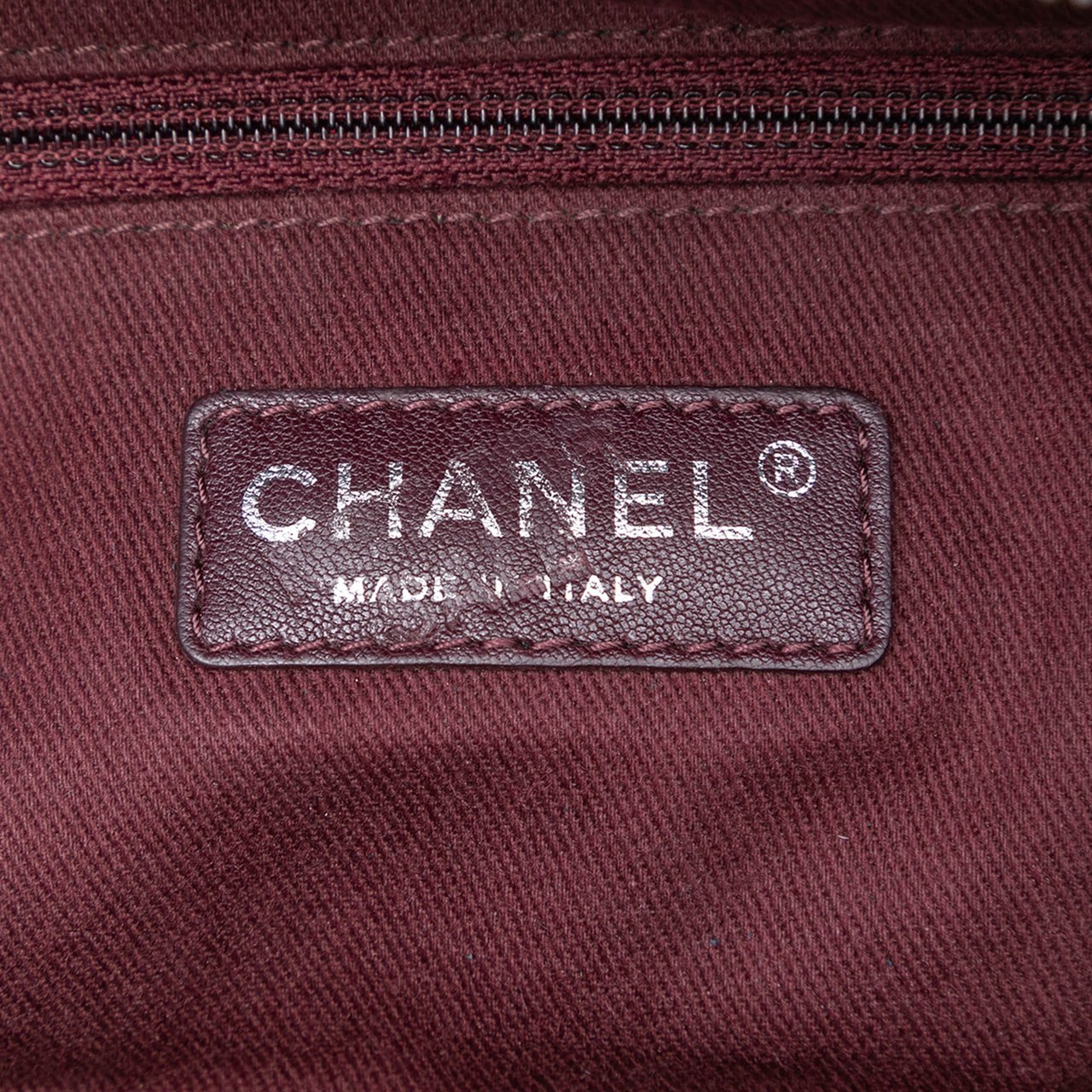 Chanel CC Woven Calfskin Bowling Bag Blauw