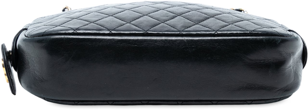 Chanel CC Quilted Lambskin Chain Camera Bag Zwart