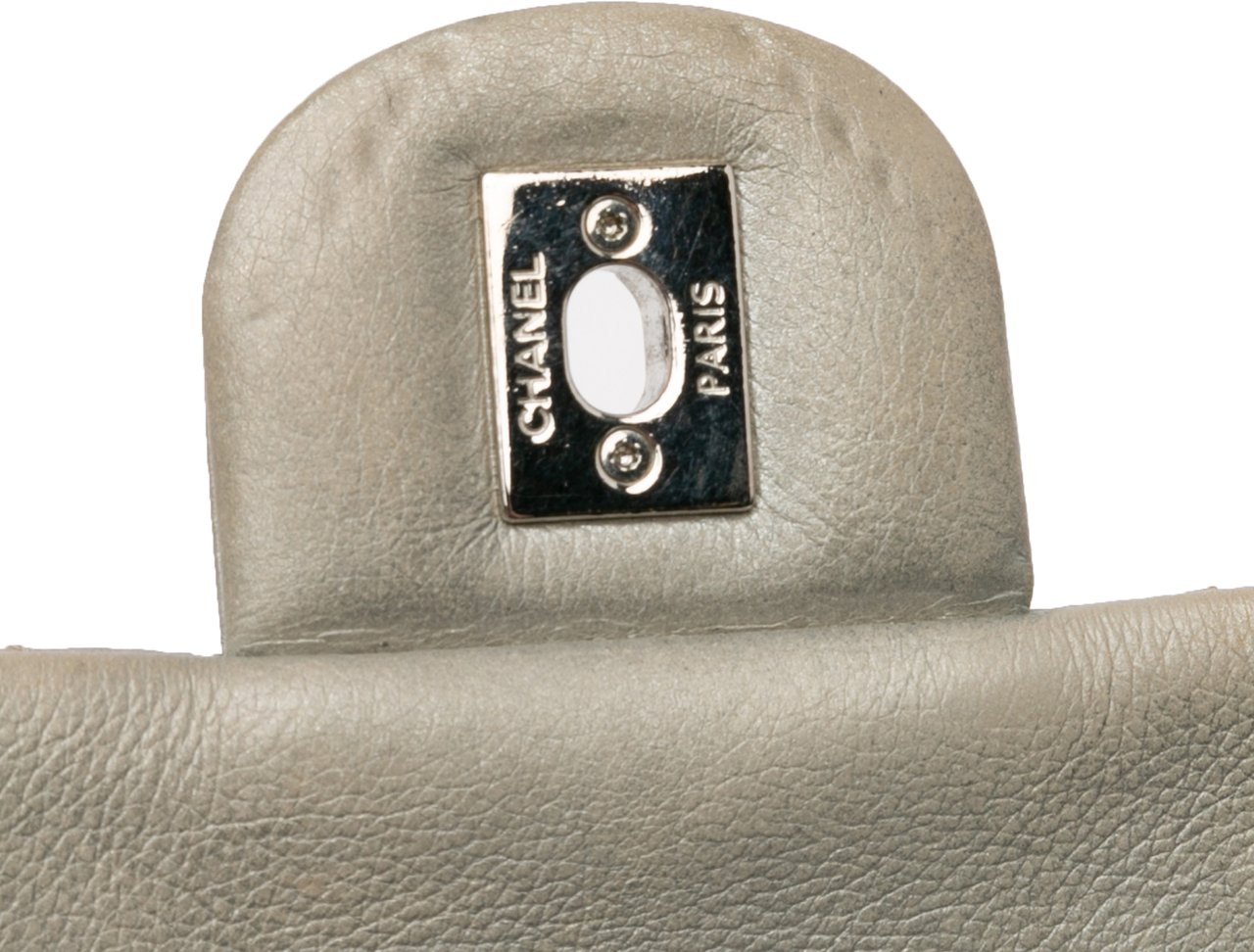 Chanel Medium Chevron Calfskin Stud Wars Flap Zilver