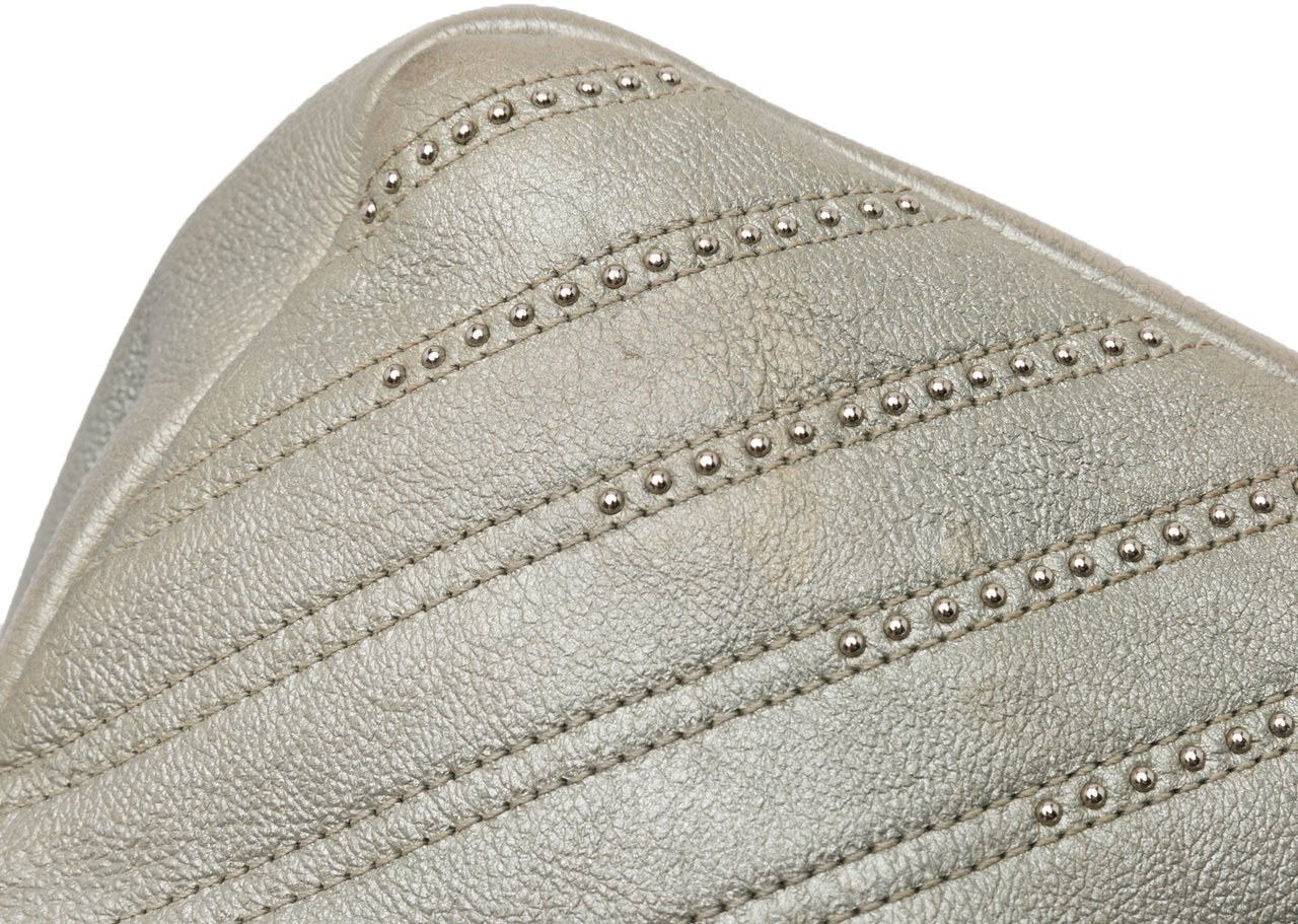 Chanel Medium Chevron Calfskin Stud Wars Flap Zilver