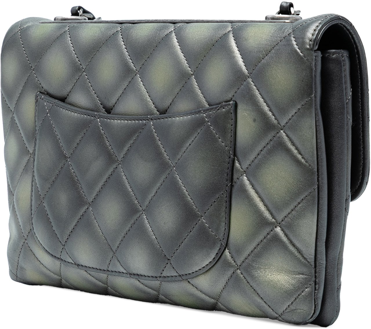 Chanel Quilted Metallic Lambskin Trendy CC Flap Grijs