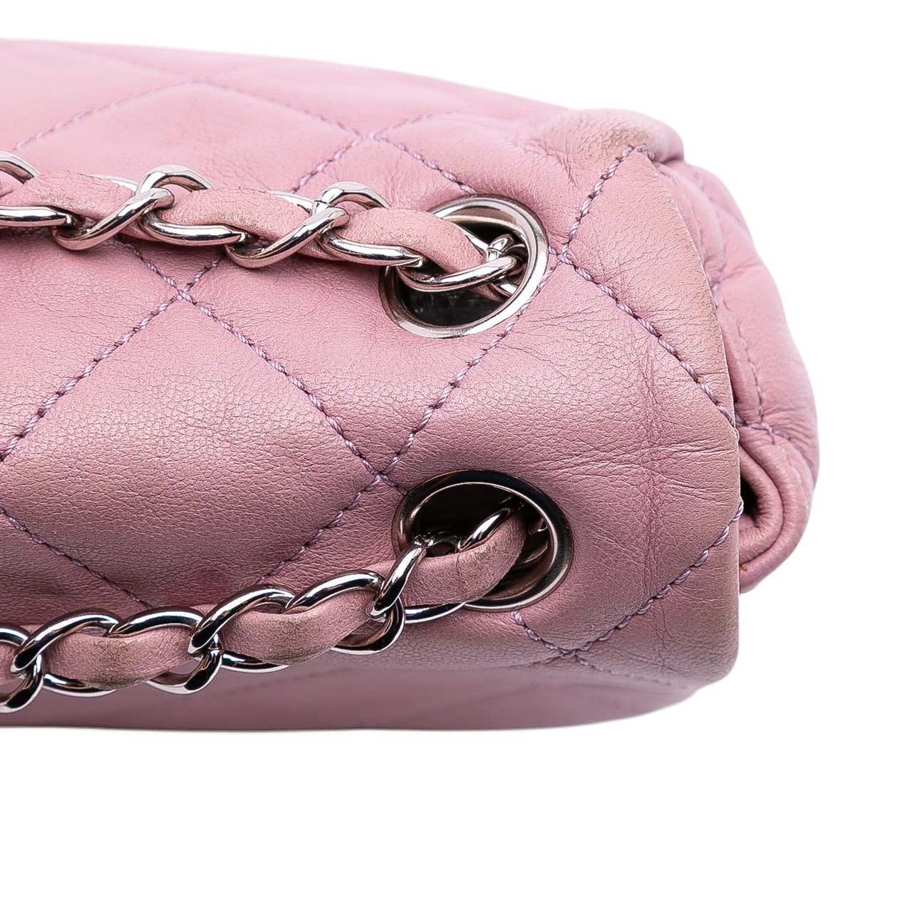 Chanel Medium Bicolor Lambskin and Calfskin CC Chain Flap Roze