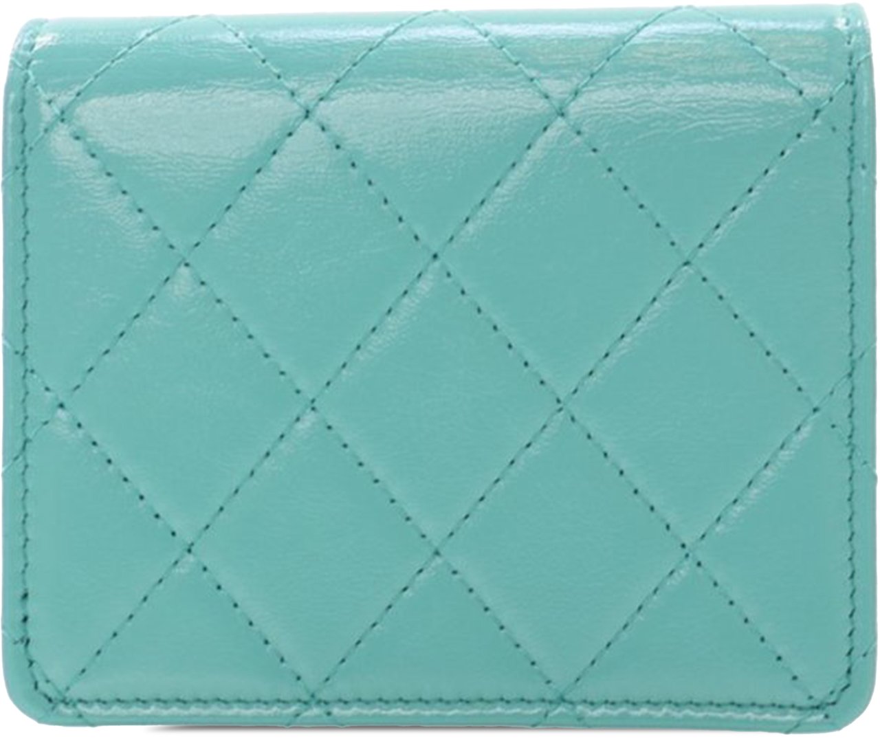 Chanel CC Quilted Calfskin Flap Card Holder Blauw