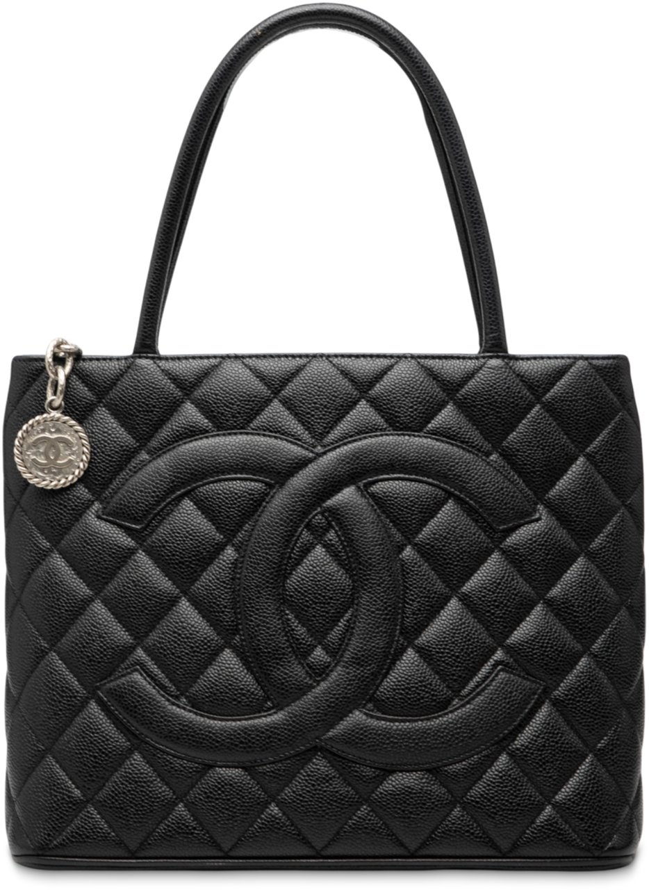 Chanel Caviar Medallion Tote Zwart