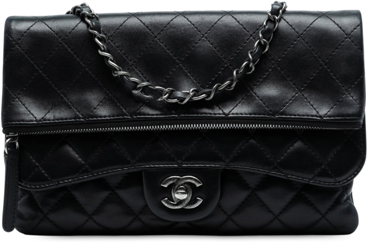 Chanel Paris-Salzburg Lambskin Zip Multi Flap Zwart