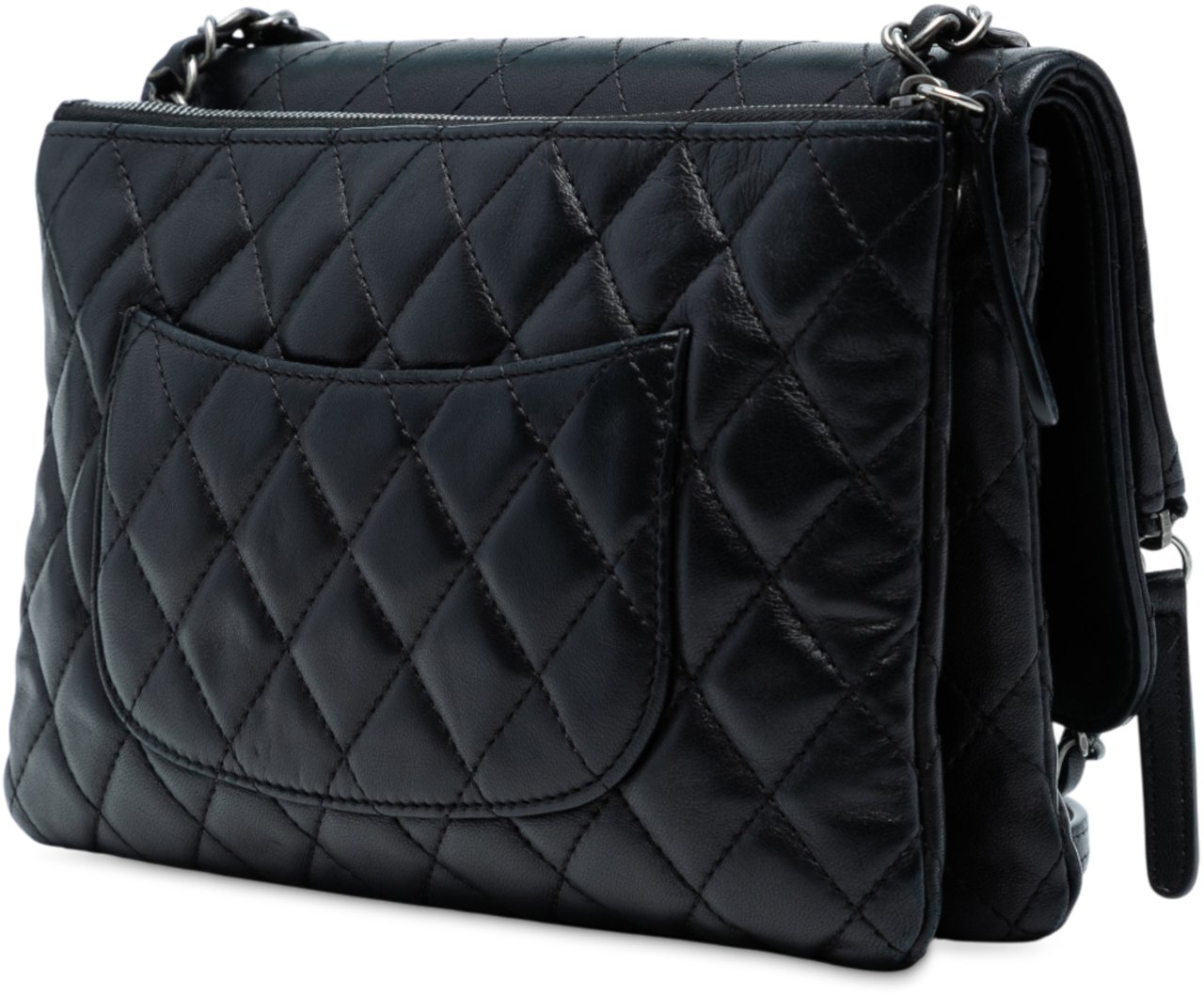 Chanel Paris-Salzburg Lambskin Zip Multi Flap Zwart