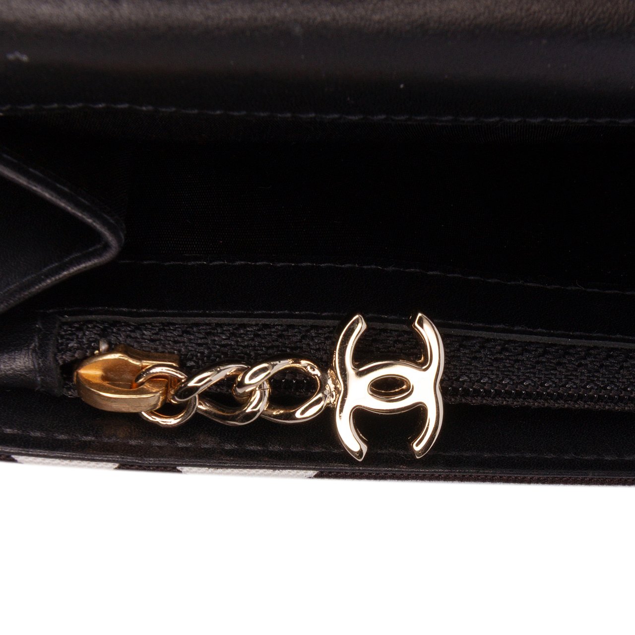 Chanel Denim Coco Flap Wallet Zwart