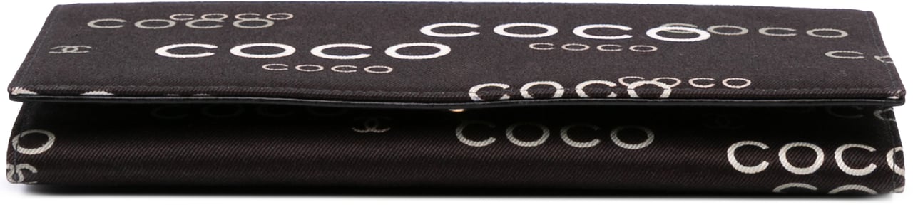 Chanel Denim Coco Flap Wallet Zwart