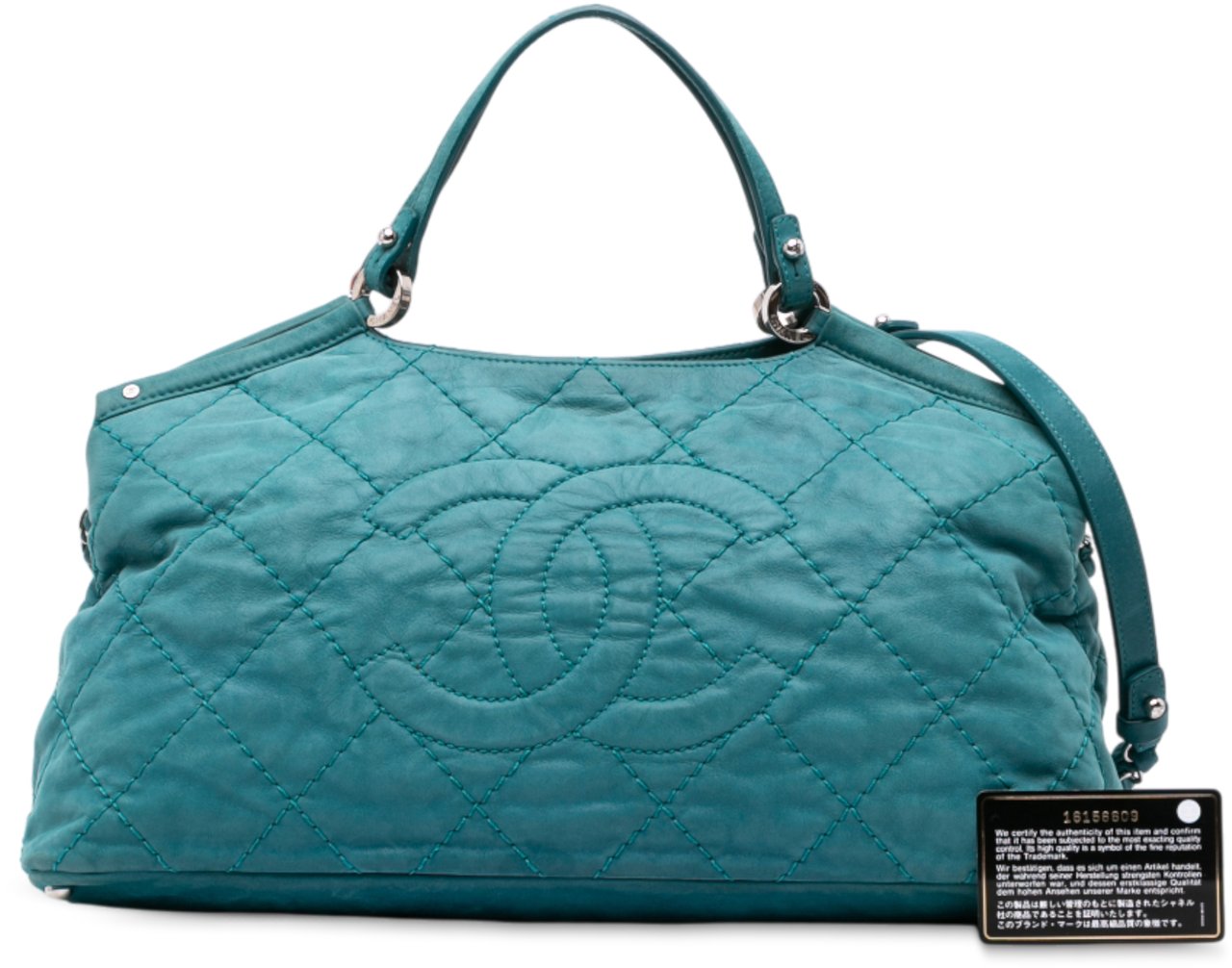 Chanel Small Iridescent Calfskin Sea Hit Tote Blauw